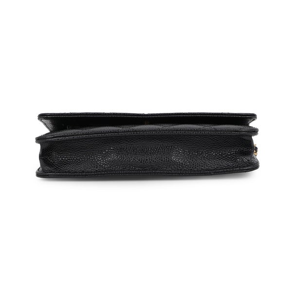 シャネル チェーンウォレット クラシック マトラッセ ココマーク キャビアスキン AP0250 CHANEL 財布 ブラック 黒