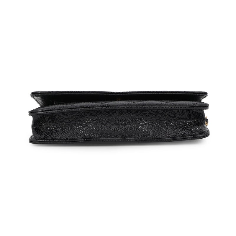 シャネル チェーンウォレット クラシック マトラッセ ココマーク キャビアスキン AP0250 CHANEL 財布 ブラック 黒