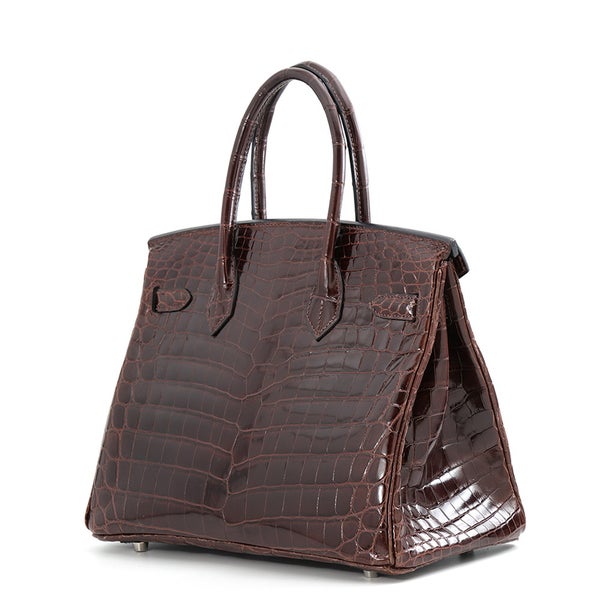 エルメス バーキン30 ハバナ/シルバー金具 ニロティカスシャイン □K刻印 HERMES Birkin ハンドバッグ