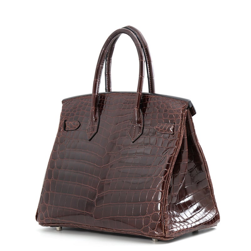 エルメス バーキン30 ハバナ/シルバー金具 ニロティカスシャイン □K刻印 HERMES Birkin ハンドバッグ