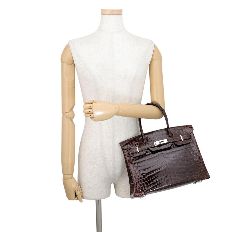 エルメス バーキン30 ハバナ/シルバー金具 ニロティカスシャイン □K刻印 HERMES Birkin ハンドバッグ