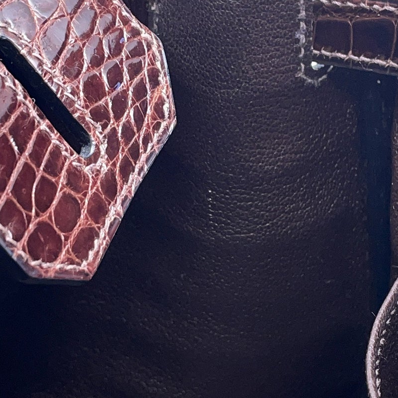 エルメス バーキン30 ハバナ/シルバー金具 ニロティカスシャイン □K刻印 HERMES Birkin ハンドバッグ