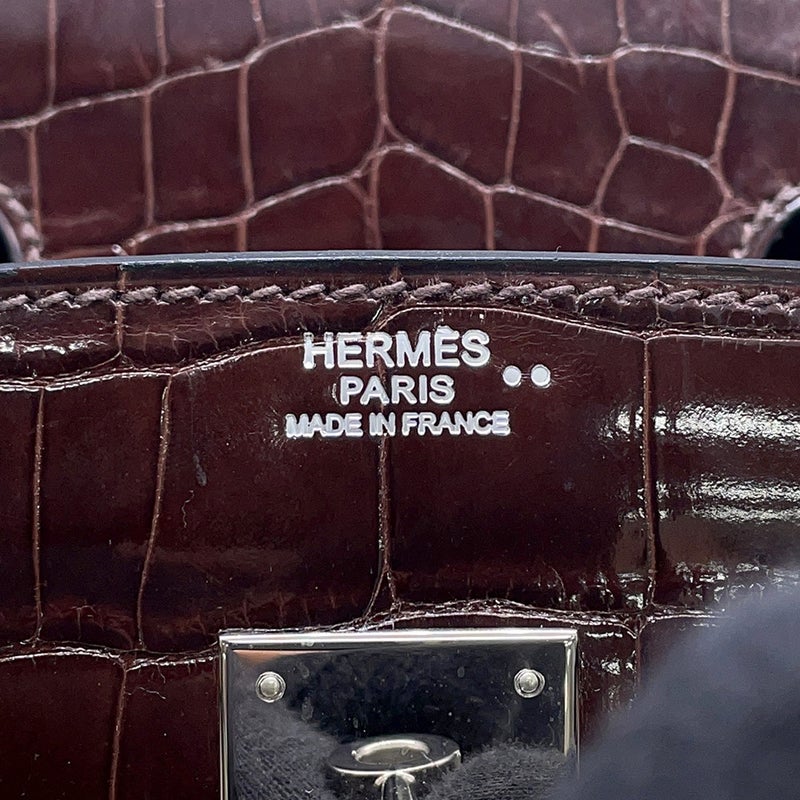 エルメス バーキン30 ハバナ/シルバー金具 ニロティカスシャイン □K刻印 HERMES Birkin ハンドバッグ