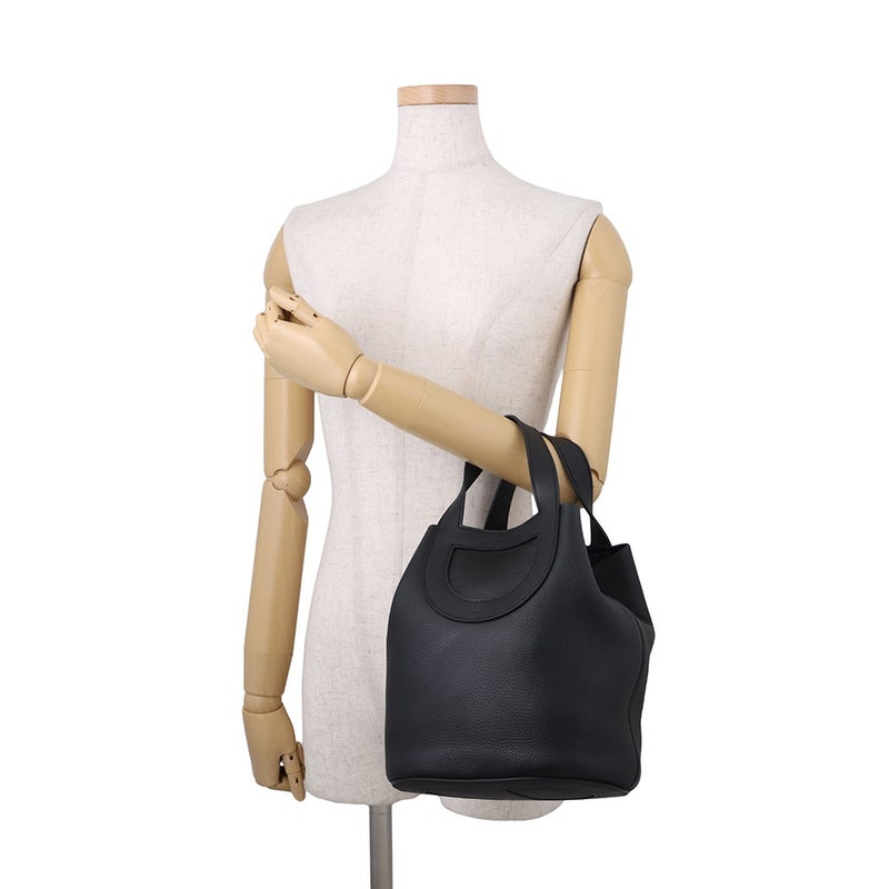 エルメス トートバッグ インザループ 23 ブラック/シルバー金具 トリヨンクレマンス/スイフト B刻印 黒