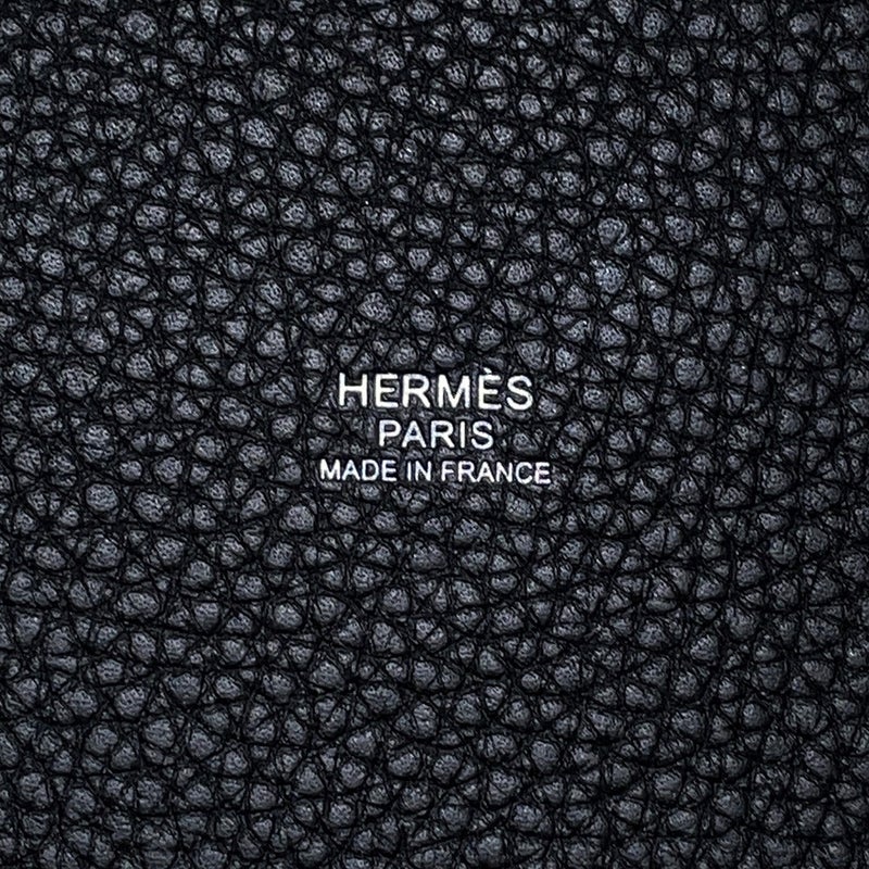 エルメス ハンドバッグ ピコタンロックMM ブラック/シルバー金具 トリヨンクレマンス B刻印 HERMES 黒