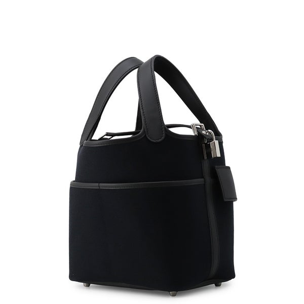 エルメス ハンドバッグ ピコタンロックPM カーゴ ブラック/シルバー金具 トワルゴエラン/スイフト W刻印 黒
