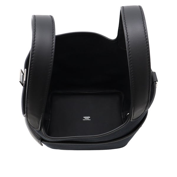 エルメス ハンドバッグ ピコタンロックPM カーゴ ブラック/シルバー金具 トワルゴエラン/スイフト W刻印 黒