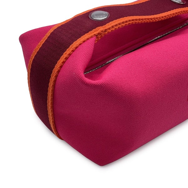 エルメス ポーチ ブリッド・ア・ブラックPM ハイビスカス/シルバー金具 キャンバス HERMES バッグ 小物入れ