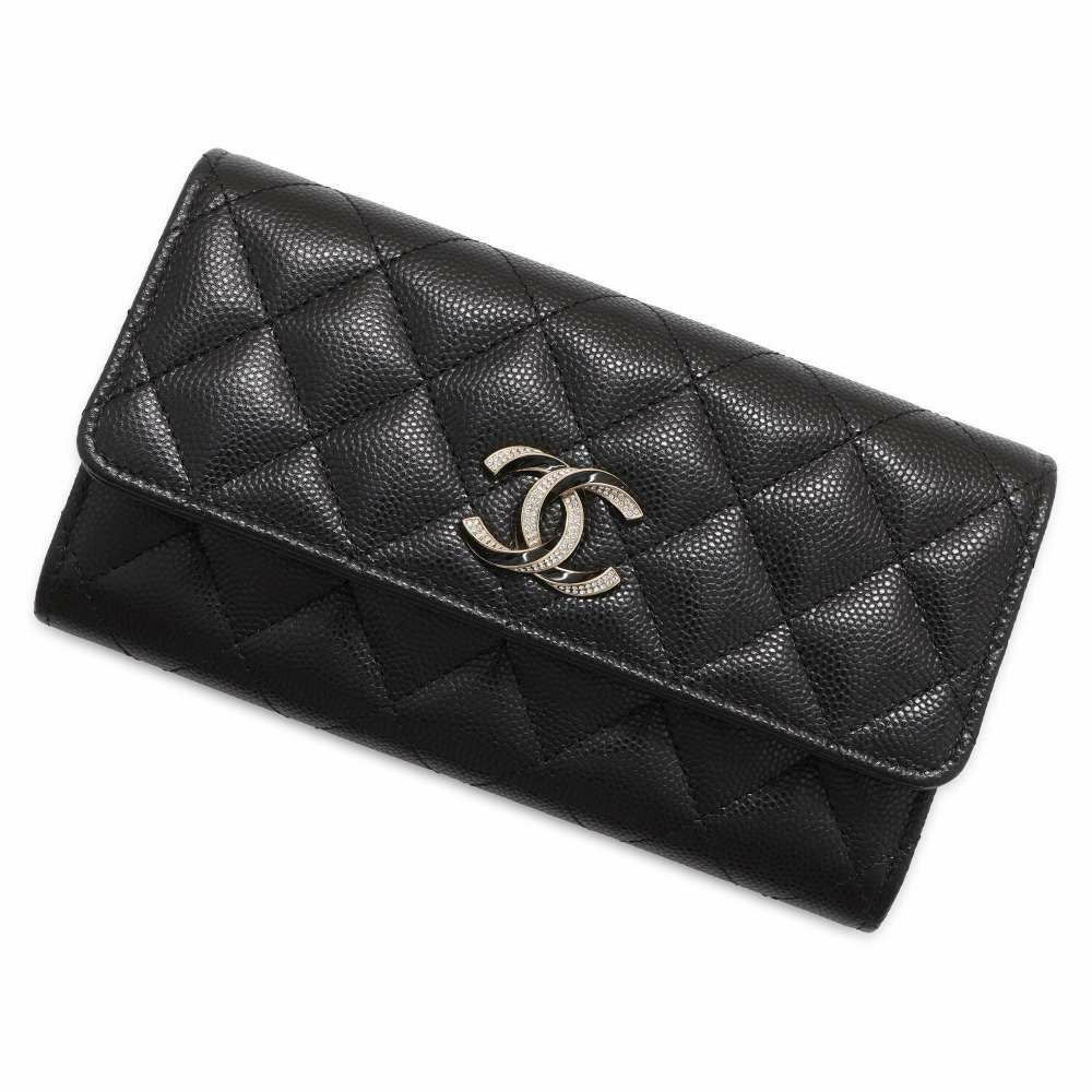 財布 CHANEL（シャネル） 黒 【専用】シャネルCHANEL★マトラッセ★キャビアスキン★フラップ長財布 マトラッセ 長財布 ブランド レディース 小物