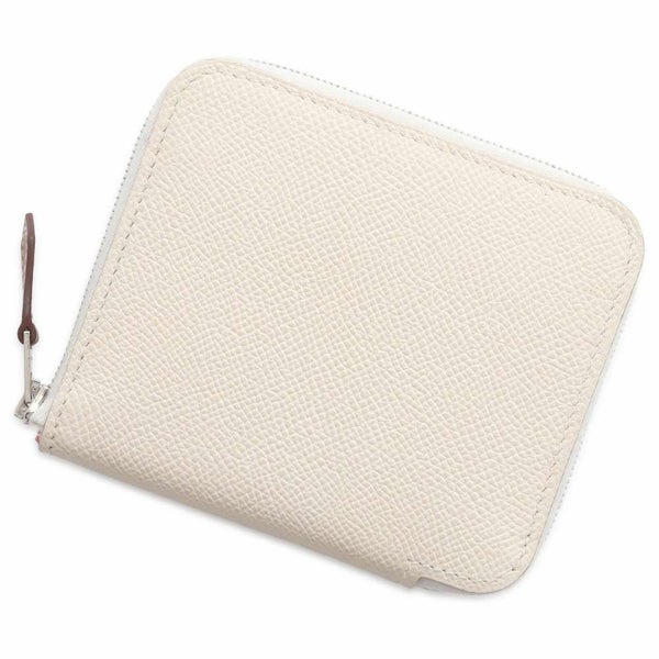 エルメス コインケース アザップコンパクト シルクイン クレ/シルバー金具 ヴォーエプソン B刻印 HERMES