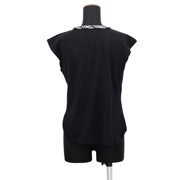 シャネル Ｔシャツ フレンチスリーブ ツイードトリム コットン レディースサイズ38 CHANEL トップス 黒