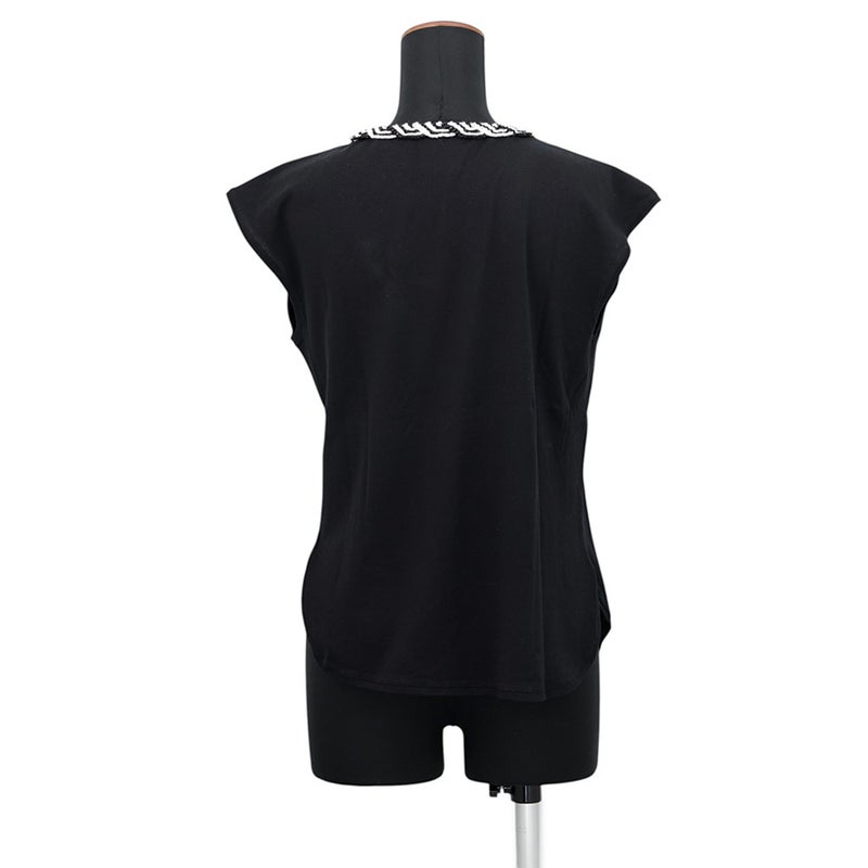 シャネル Ｔシャツ フレンチスリーブ ツイードトリム コットン レディースサイズ38 CHANEL トップス 黒