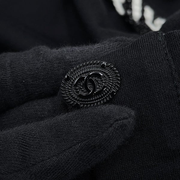 シャネル Ｔシャツ フレンチスリーブ ツイードトリム コットン レディースサイズ38 CHANEL トップス 黒
