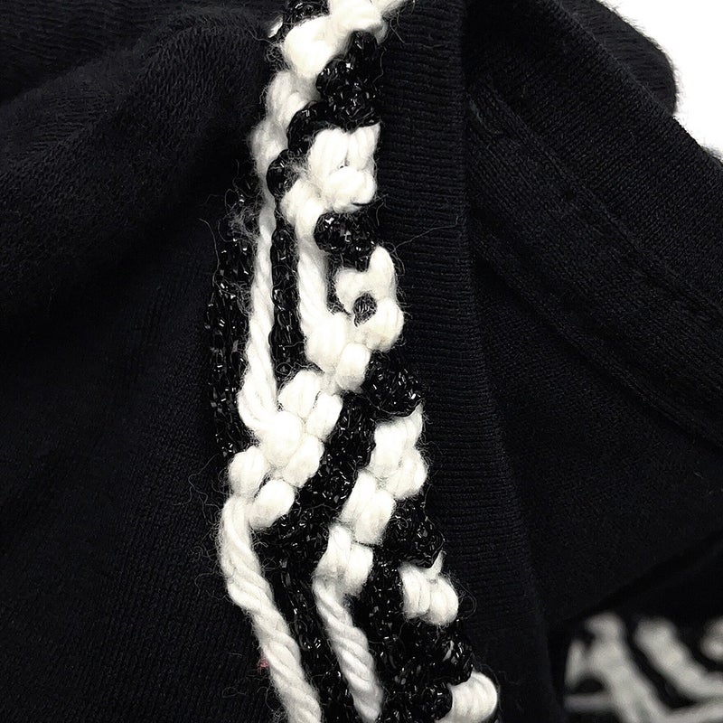 シャネル Ｔシャツ フレンチスリーブ ツイードトリム コットン レディースサイズ38 CHANEL トップス 黒