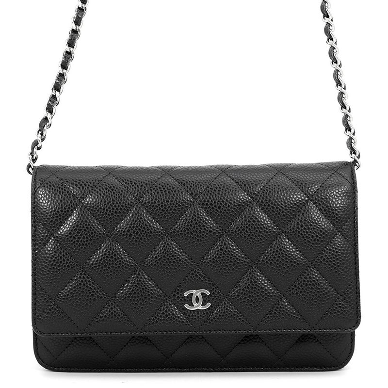 シャネル チェーンウォレット クラシック マトラッセ ココマーク キャビアスキン AP0250 CHANEL 財布 黒