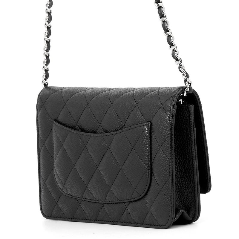 シャネル チェーンウォレット クラシック マトラッセ ココマーク キャビアスキン AP0250 CHANEL 財布 黒