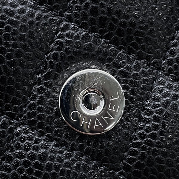 シャネル チェーンウォレット クラシック マトラッセ ココマーク キャビアスキン AP0250 CHANEL 財布 黒