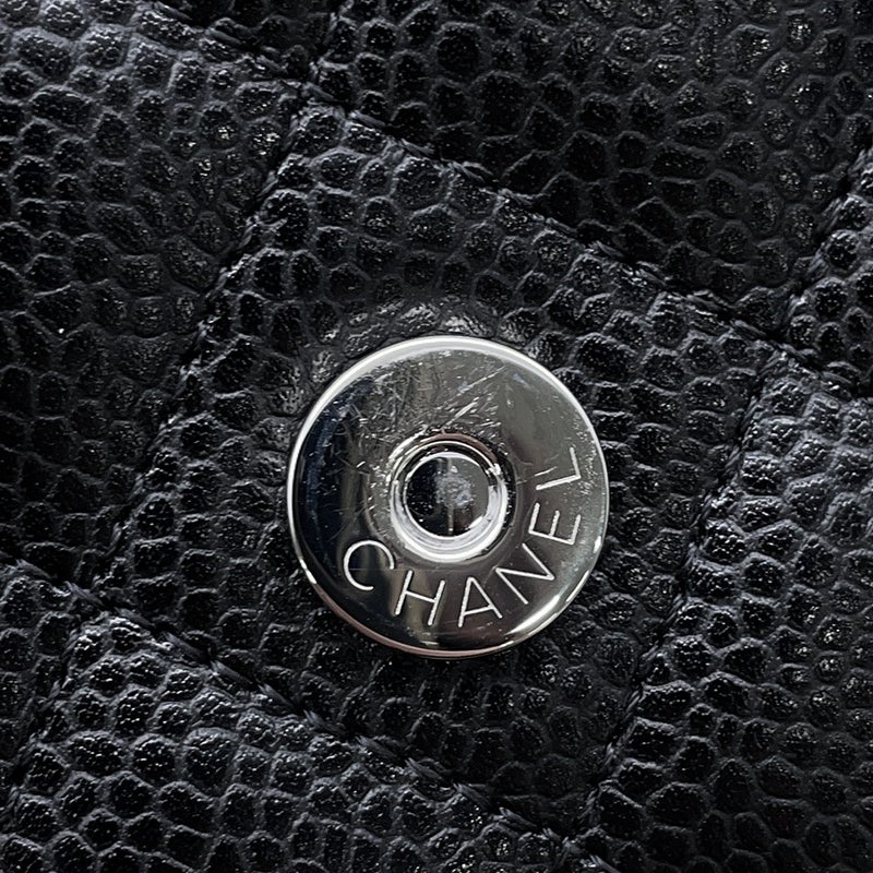 シャネル チェーンウォレット クラシック マトラッセ ココマーク キャビアスキン AP0250 CHANEL 財布 黒