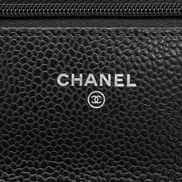 シャネル チェーンウォレット クラシック マトラッセ ココマーク キャビアスキン AP0250 CHANEL 財布 黒