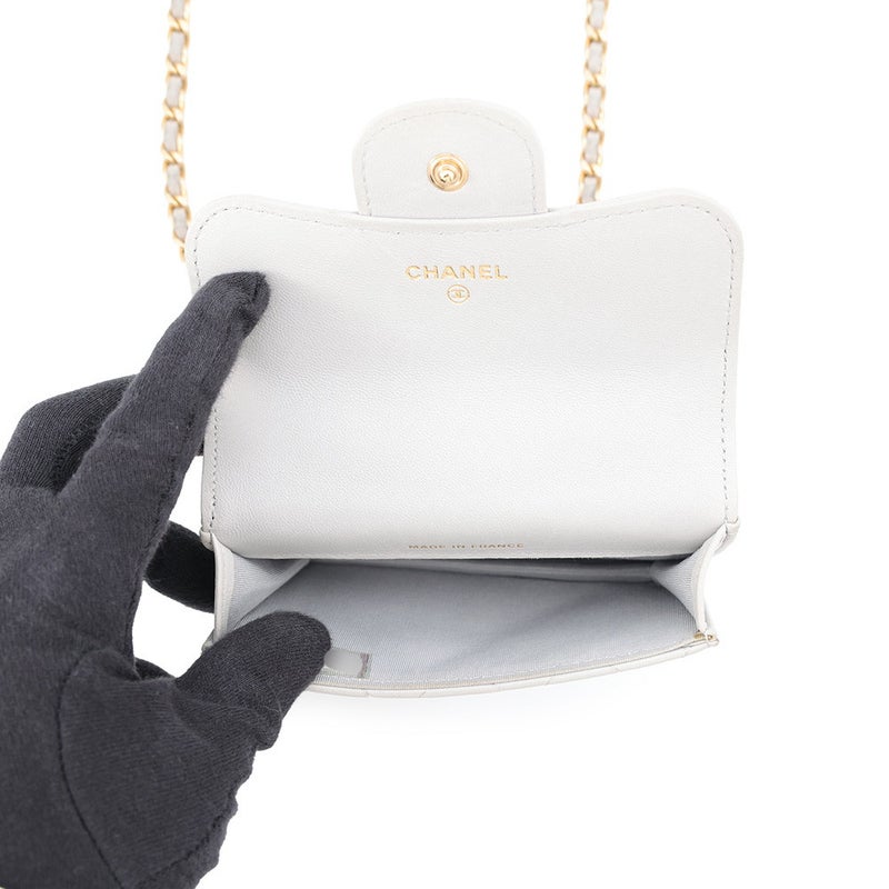 シャネル チェーンショルダーバッグ ミニ マトラッセ ココマーク トップハンドル AP2200 ラムスキン CHANEL