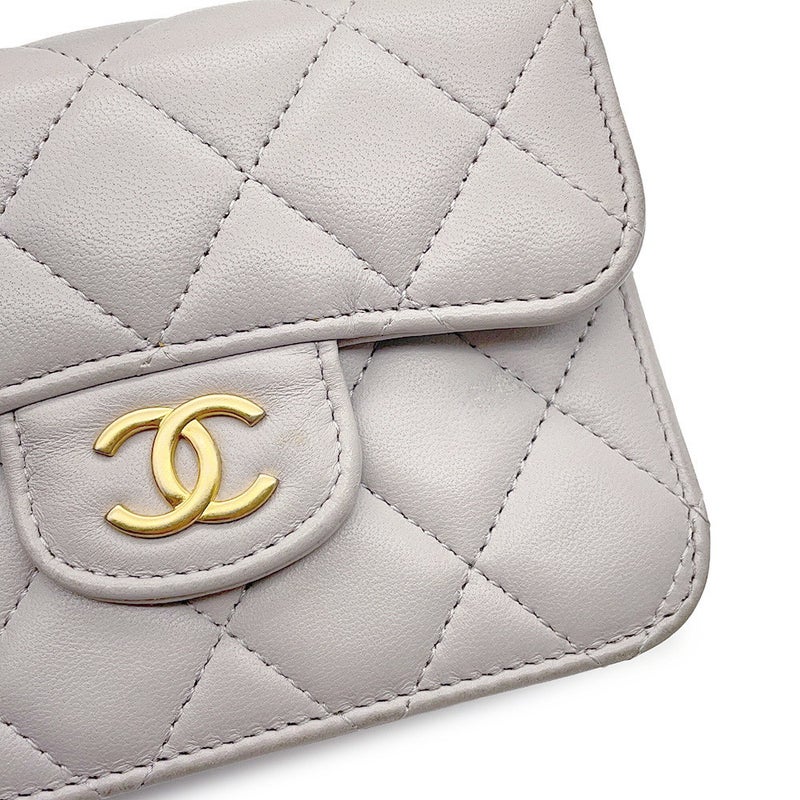 シャネル チェーンショルダーバッグ ミニ マトラッセ ココマーク トップハンドル AP2200 ラムスキン CHANEL