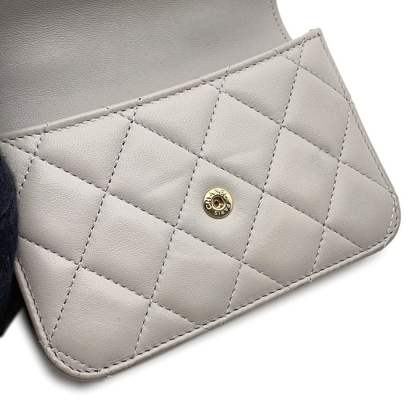 シャネル チェーンショルダーバッグ ミニ マトラッセ ココマーク トップハンドル AP2200 ラムスキン CHANEL