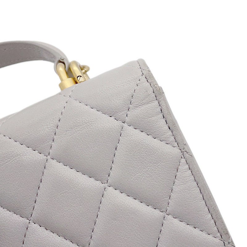 シャネル チェーンショルダーバッグ ミニ マトラッセ ココマーク トップハンドル AP2200 ラムスキン CHANEL