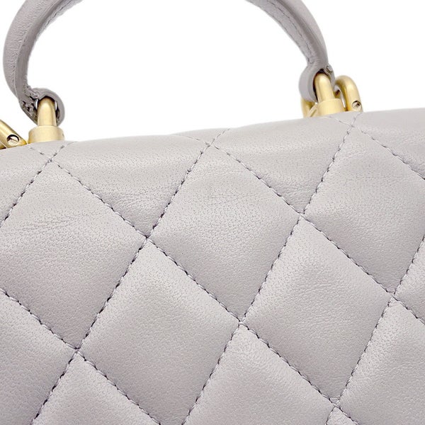 シャネル チェーンショルダーバッグ ミニ マトラッセ ココマーク トップハンドル AP2200 ラムスキン CHANEL