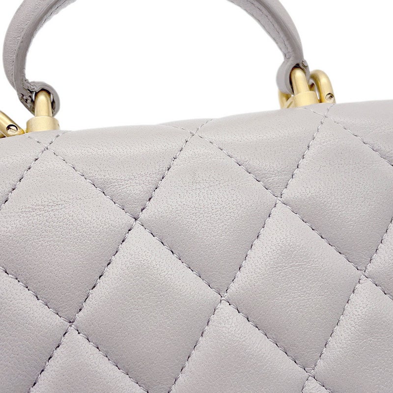 シャネル チェーンショルダーバッグ ミニ マトラッセ ココマーク トップハンドル AP2200 ラムスキン CHANEL