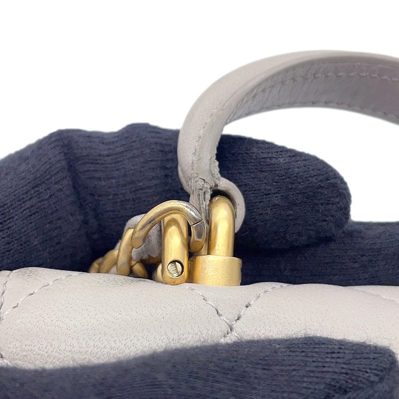 シャネル チェーンショルダーバッグ ミニ マトラッセ ココマーク トップハンドル AP2200 ラムスキン CHANEL