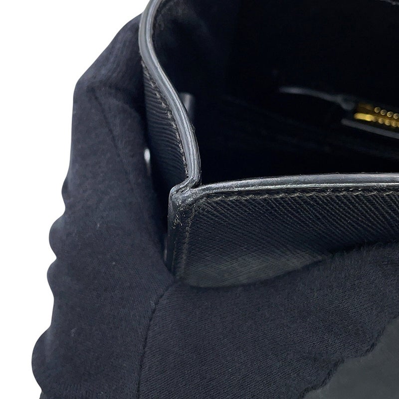 プラダ ハンドバッグ エンボスロゴ サフィアーノレザー 1BA335 PRADA 2way 黒