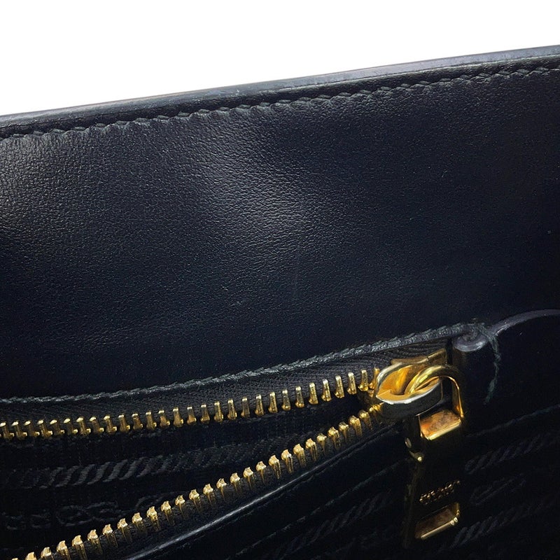 プラダ ハンドバッグ エンボスロゴ サフィアーノレザー 1BA335 PRADA 2way 黒
