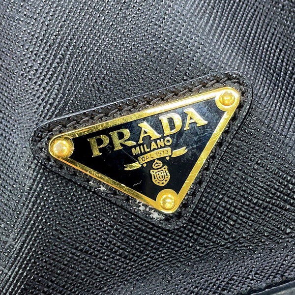 プラダ ハンドバッグ エンボスロゴ サフィアーノレザー 1BA335 PRADA 2way 黒