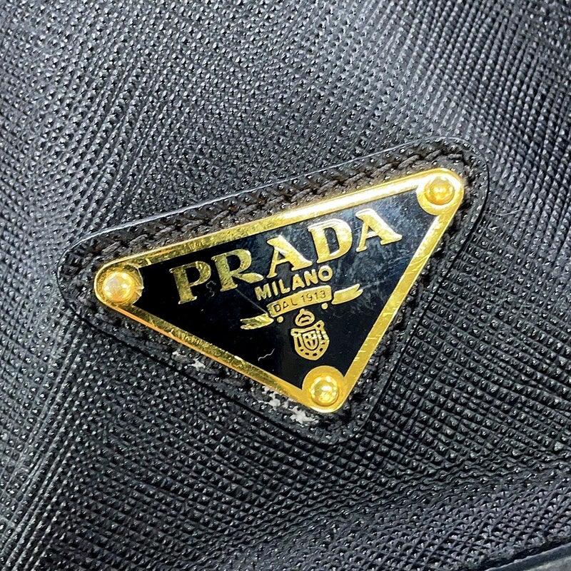 プラダ ハンドバッグ エンボスロゴ サフィアーノレザー 1BA335 PRADA 2way 黒