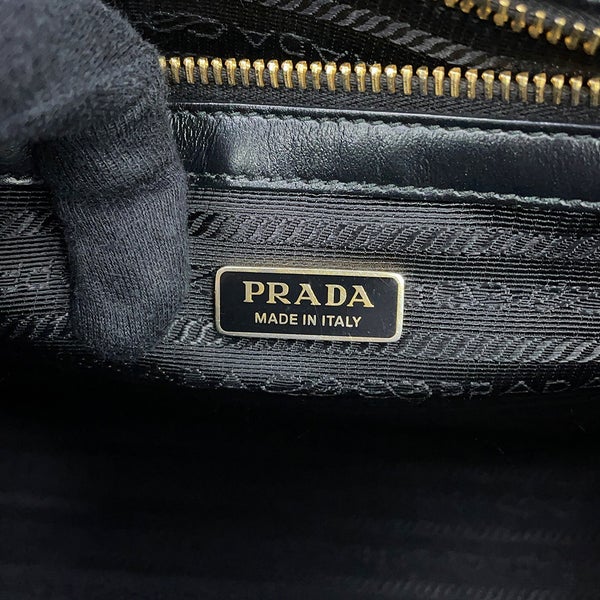 プラダ ハンドバッグ エンボスロゴ サフィアーノレザー 1BA335 PRADA 2way 黒