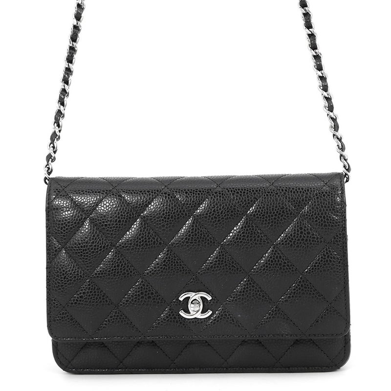 シャネル チェーンウォレット マトラッセ ココマーク キャビアスキン AP4241 CHANEL 財布 黒