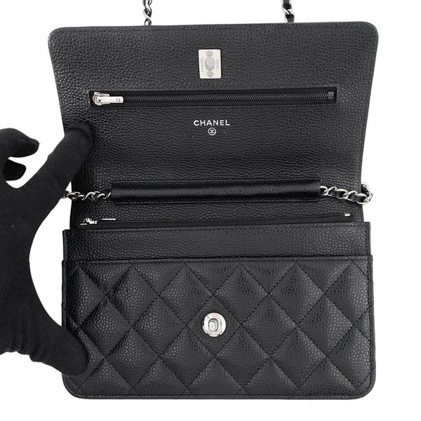 シャネル チェーンウォレット マトラッセ ココマーク キャビアスキン AP4241 CHANEL 財布 黒