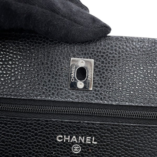 シャネル チェーンウォレット マトラッセ ココマーク キャビアスキン AP4241 CHANEL 財布 黒