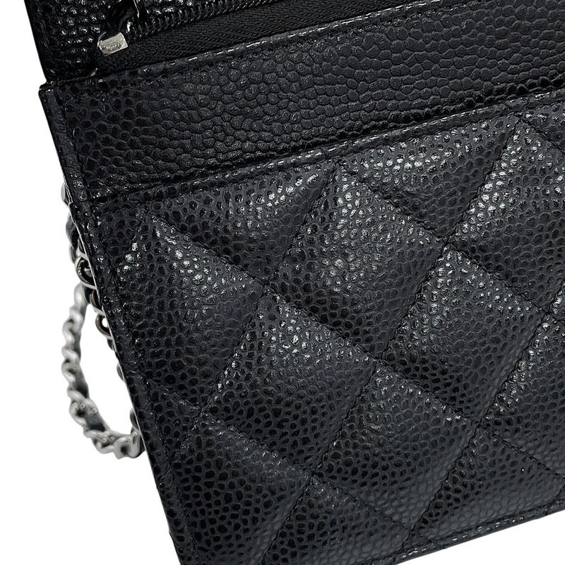 シャネル チェーンウォレット マトラッセ ココマーク キャビアスキン AP4241 CHANEL 財布 黒