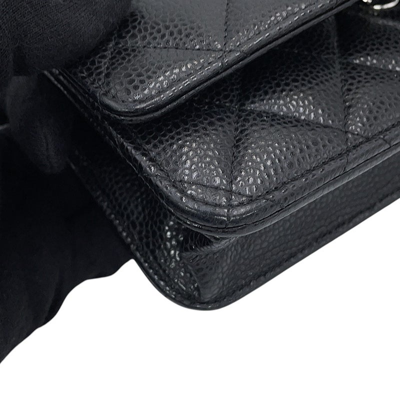 シャネル チェーンウォレット マトラッセ ココマーク キャビアスキン AP4241 CHANEL 財布 黒