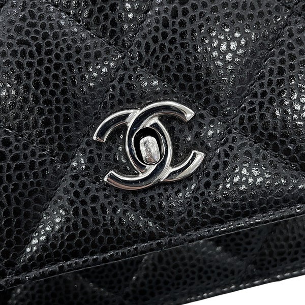 シャネル チェーンウォレット マトラッセ ココマーク キャビアスキン AP4241 CHANEL 財布 黒