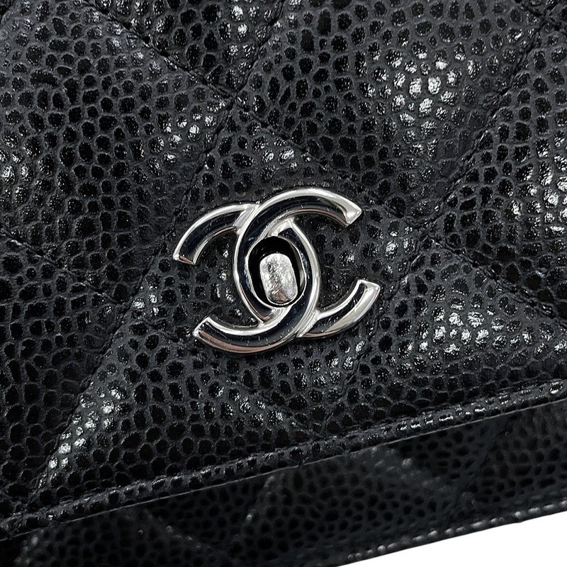 シャネル チェーンウォレット マトラッセ ココマーク キャビアスキン AP4241 CHANEL 財布 黒