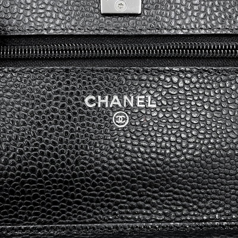 シャネル チェーンウォレット マトラッセ ココマーク キャビアスキン AP4241 CHANEL 財布 黒