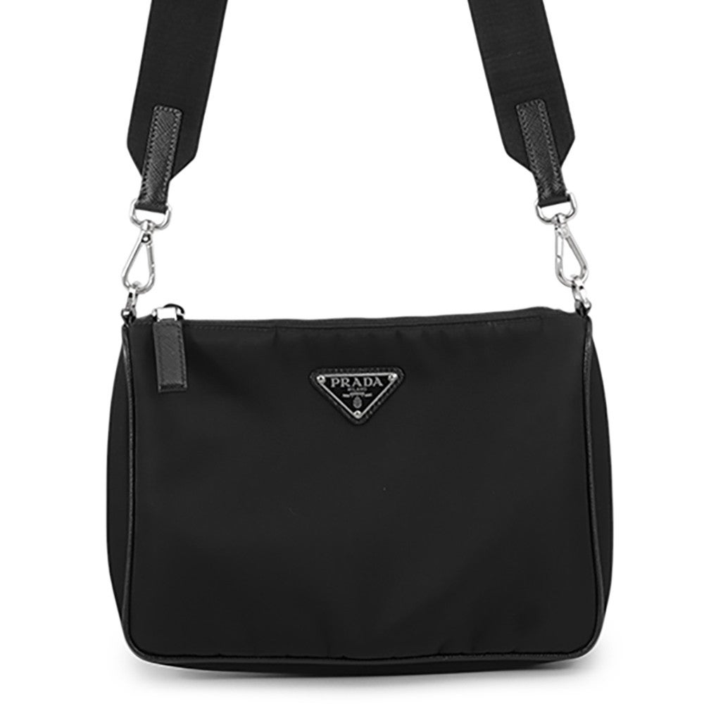 ☆良品☆PRADA プラダ　ショルダーバック　ポーチ　2way ナイロン プラダ ショルダーバッグ Re-Nylon サフィアーノレザー ナイロン