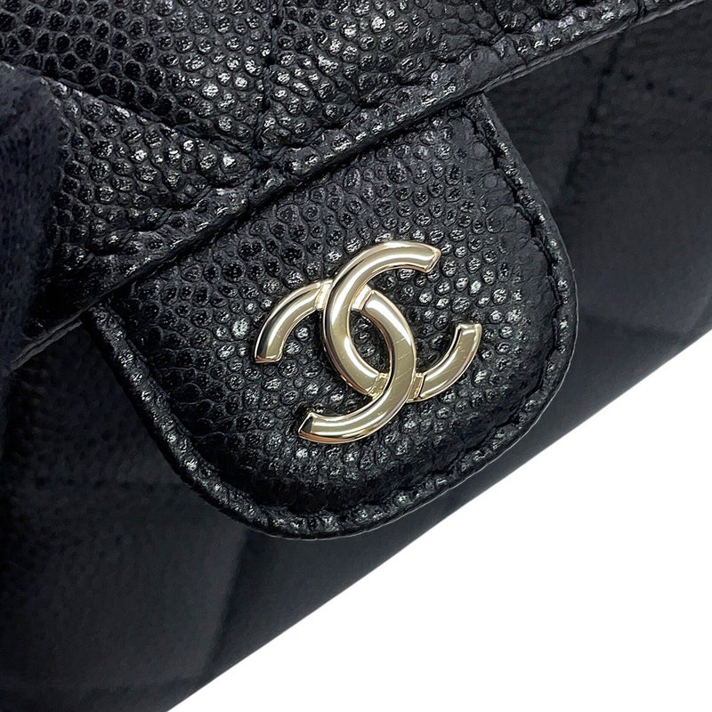 シャネル チェーンウォレット マトラッセ ココマーク ミニ キャビアスキン AP0238 CHANEL 財布 黒