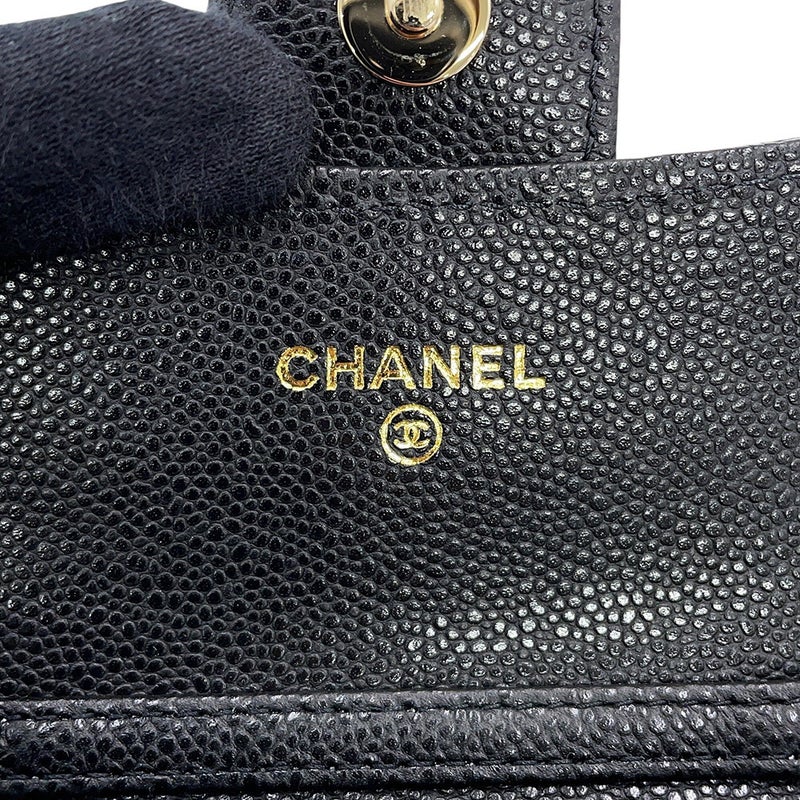 シャネル チェーンウォレット マトラッセ ココマーク ミニ キャビアスキン AP0238 CHANEL 財布 黒