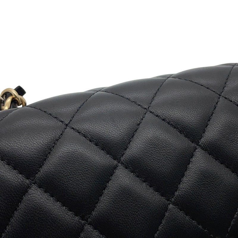 シャネル チェーンショルダーバッグ ココマーク ラムスキン A69900 CHANEL ミニ フラップ バッグ 黒