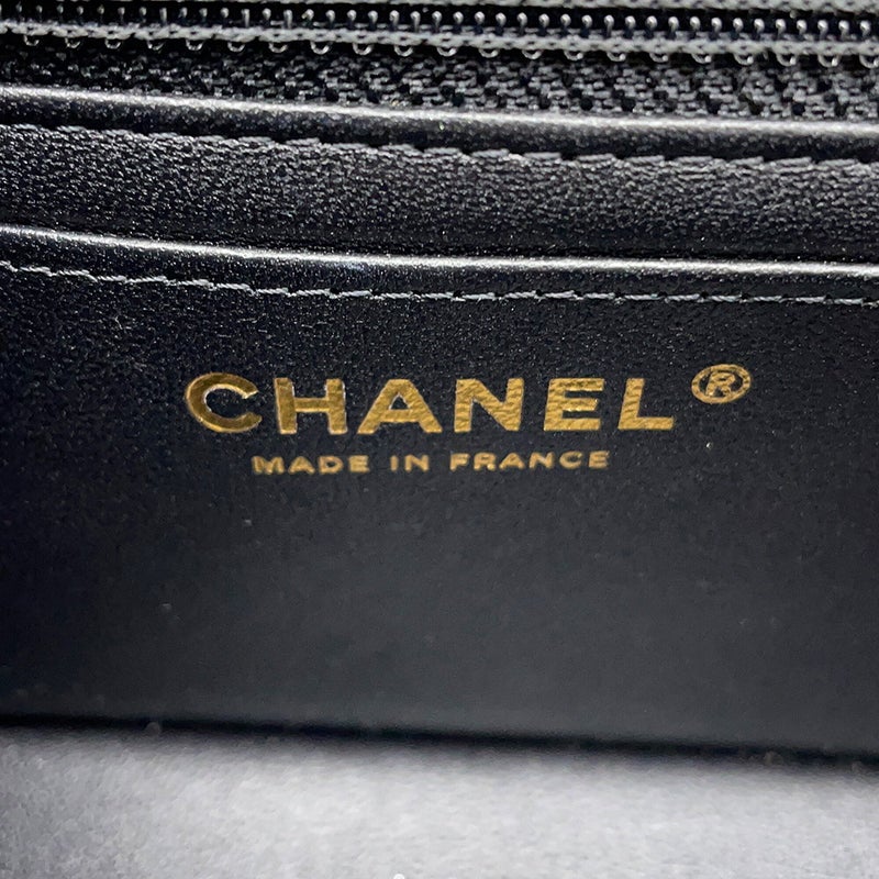 シャネル チェーンショルダーバッグ ココマーク ラムスキン A69900 CHANEL ミニ フラップ バッグ 黒