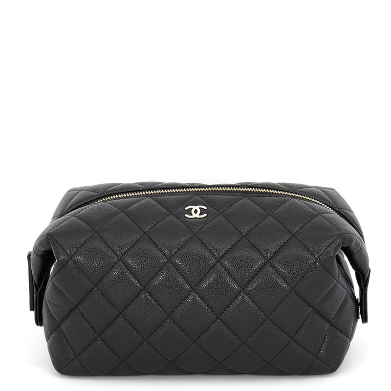 シャネル ポーチ マトラッセ ジップ ポーチ キャビアスキン AP5038 CHANEL 小物入れ 黒