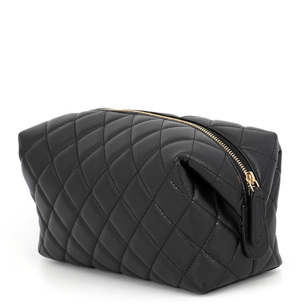 シャネル ポーチ マトラッセ ジップ ポーチ キャビアスキン AP5038 CHANEL 小物入れ 黒